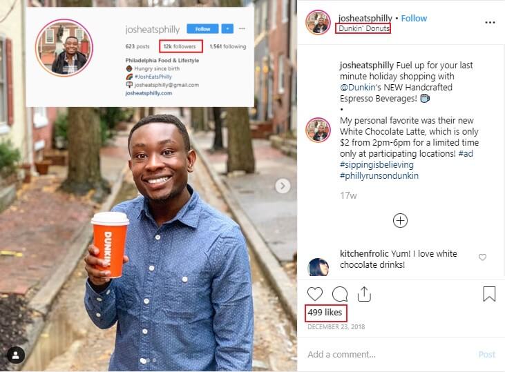 micro influencer marketing campaign of dunkin donuts