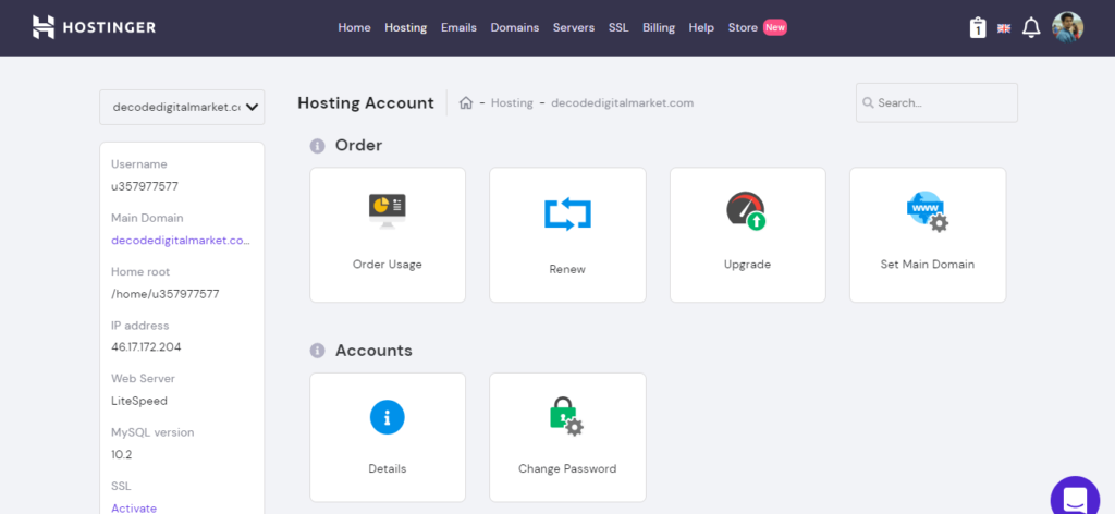 Hosting-Account-hPanel