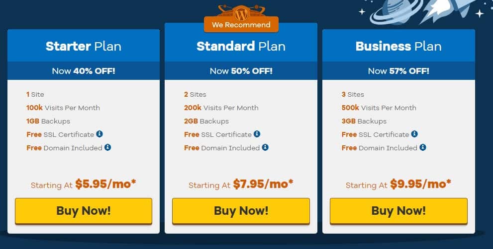 Hostgator wordpress plans