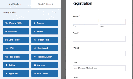 wpforms field in action