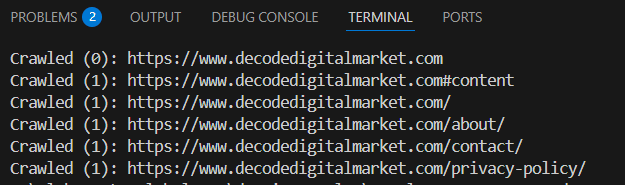 vs code website crawler