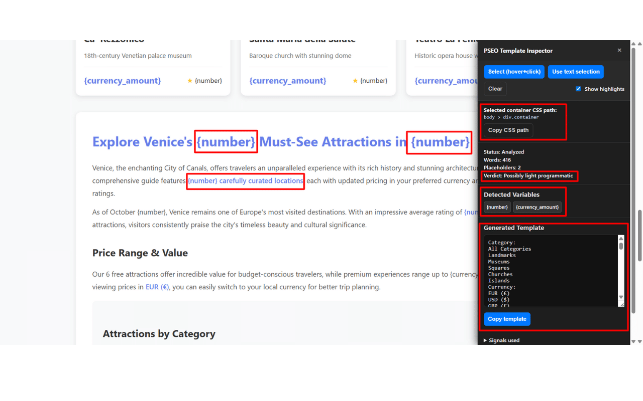 programmatic seo template inspector chrome extension
